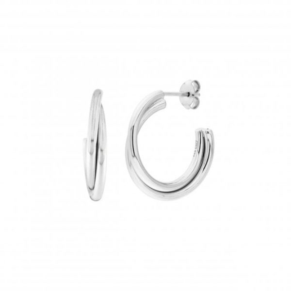 Silver Twist Hoop Earrings Silverado Jewellery