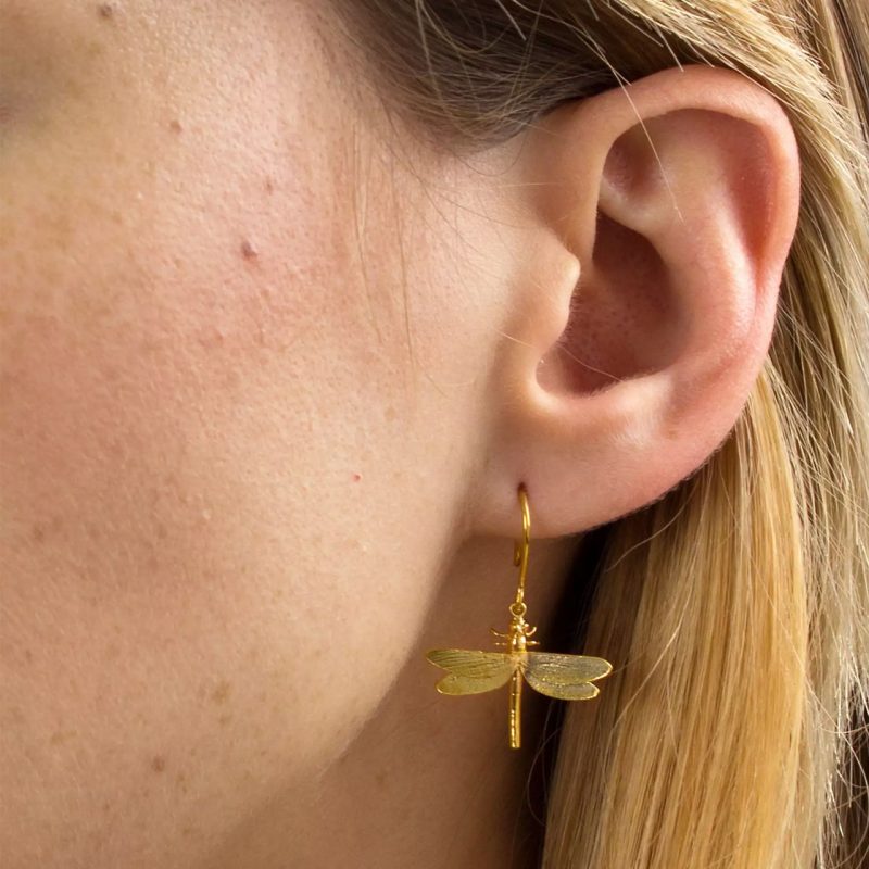 Dragonfly Drop Earrings - Alex Monroe - Silverado Jewellery