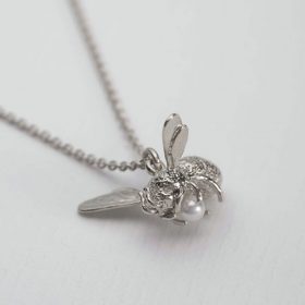 Silver Flying Bee Necklace - Alex Monroe - Silverado Jewellery