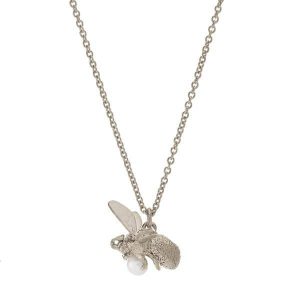 Alex Monroe Silver Flying Bee Necklace
