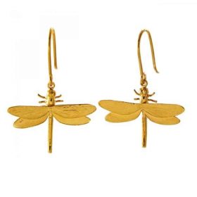 Alex Monroe Gold Dragonfly Earrings