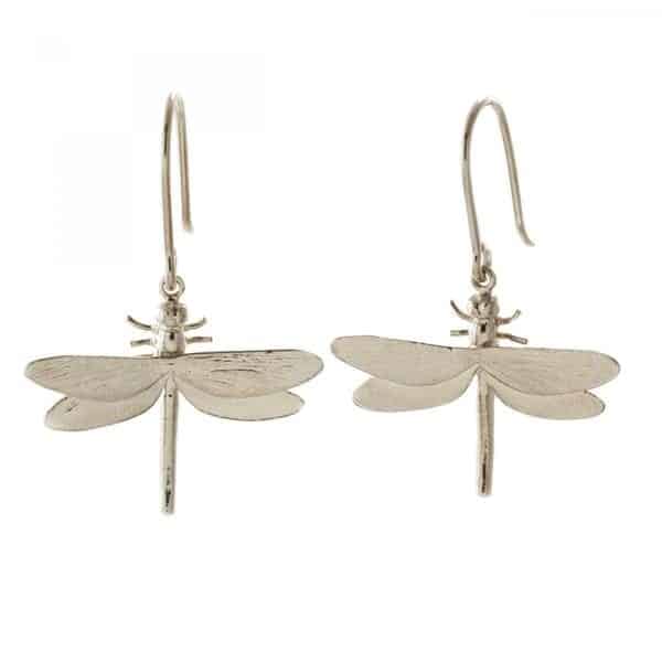 Alex Monroe Silver Dragonfly Drop Earrings | Jewellery
