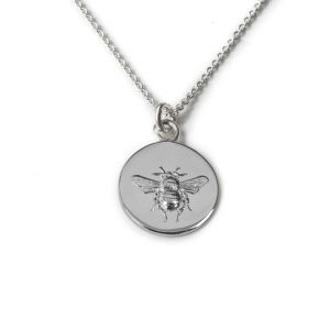 Silver bee disc necklace from Silverado Jewellery