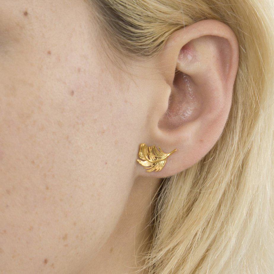 Alex Monroe Jewellery Feather Stud Earrings
