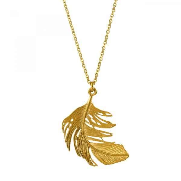 Alex Monroe Jewellery Gold Feather Necklace