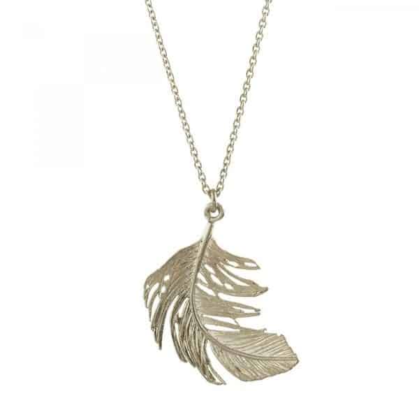 Alex Monroe Jewellery Silver Feather Necklace