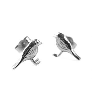 Alex Monroe Jewellery Silver Little Robin Stud Earrings
