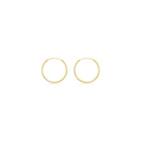 10mm gold plated sleeper hoop earrings