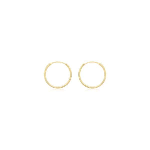 10mm gold plated sleeper hoop earrings