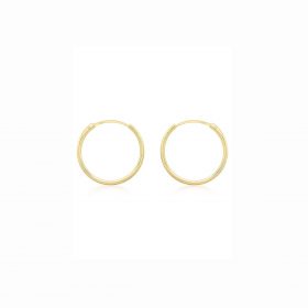 12mm Gold Sleeper Hoop Earrings