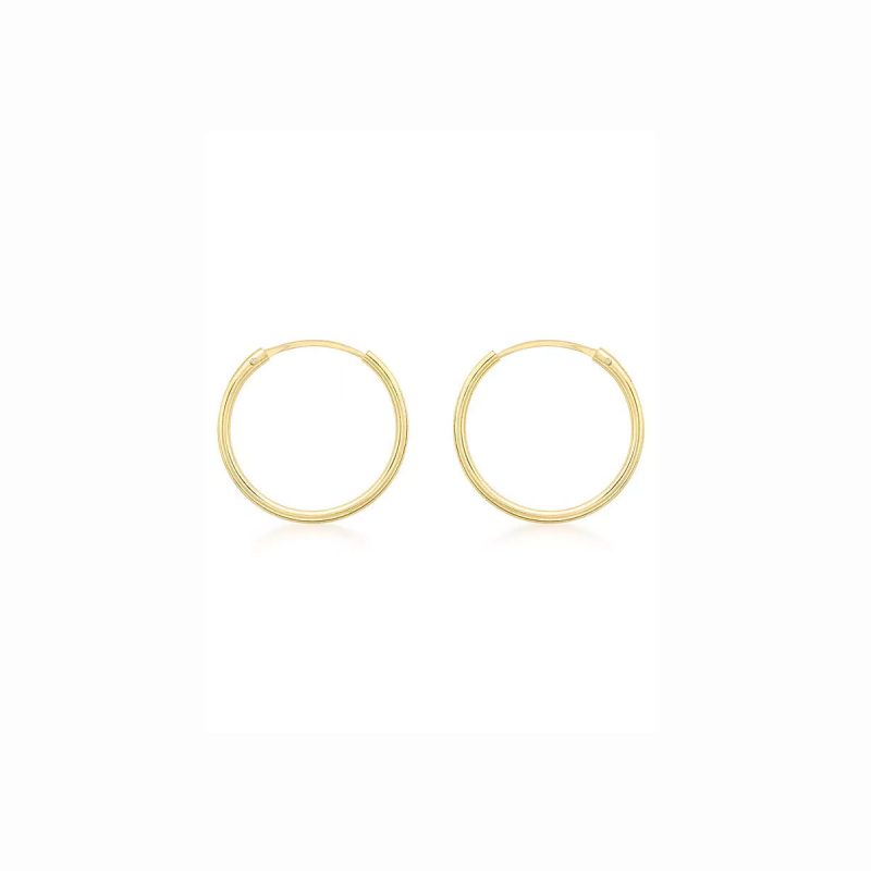 12mm Gold Sleeper Hoop Earrings