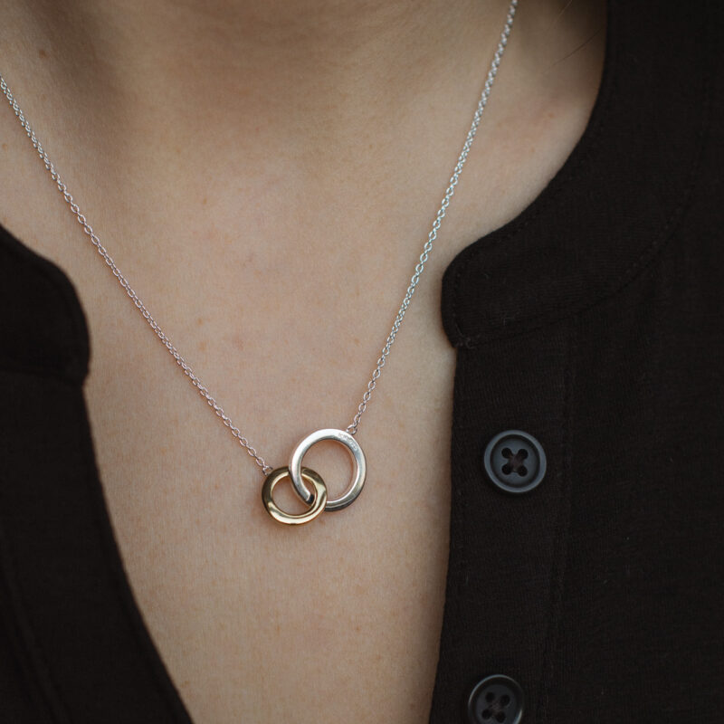 Gold and Silver Two Loop Necklace