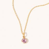 Gold Amethyst Birthstone Necklace - February - Silverado Jewellery