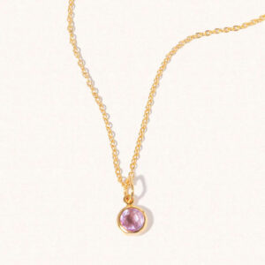 Gold Amethyst Birthstone Necklace - February - Silverado Jewellery