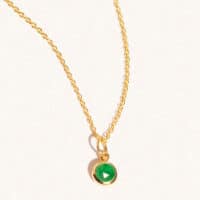 Gold Emerald Birthstone Necklace - May - Silverado Jewellery