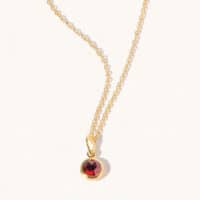 Gold Garnet Birthstone Necklace - January - Silverado Jewellery