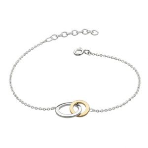 Gold and Silver Two Loop Bracelet