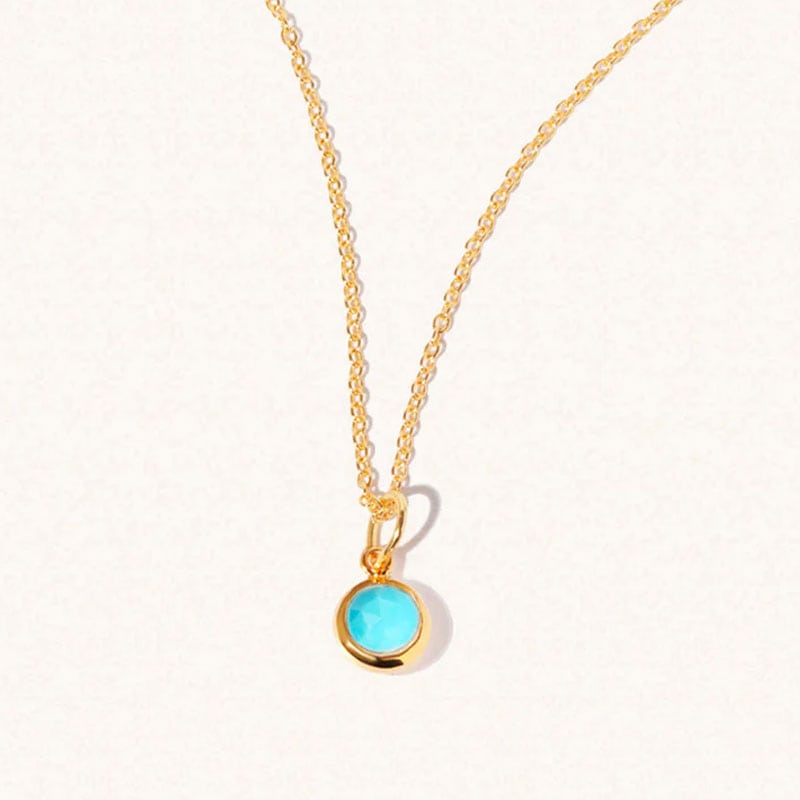 Silver Turquoise Birthstone Necklace - December - Silverado Jewellery