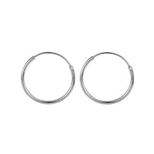 14mm Silver Sleeper Hoop Earring - Silverado - Jewellery
