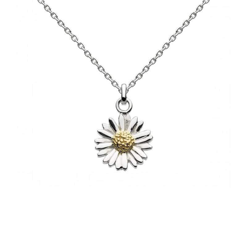 Silver and gold daisy necklace - Silverado Jewellery