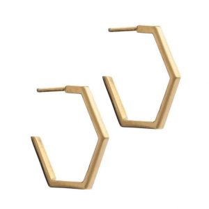 Rachel Jackson Gold Hexagon Hoops- Silverado Jewellery