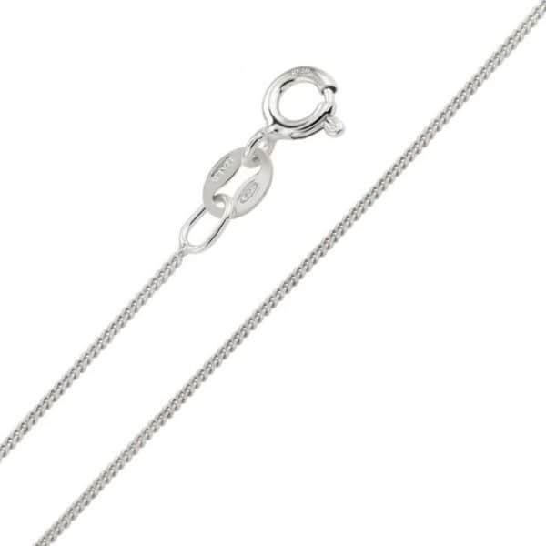 Sterling silver chain close up