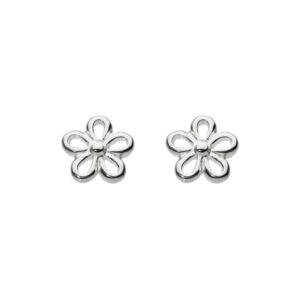 Silverado Jewellery Silver Flower Outline Stud earrings