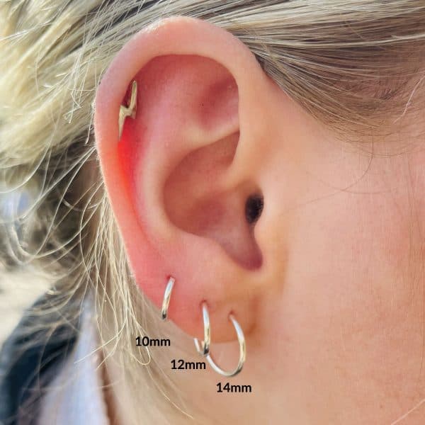 Silverado Silver sleeper hoop earrings