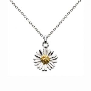 Sterling silver and gold plated daisy pendant