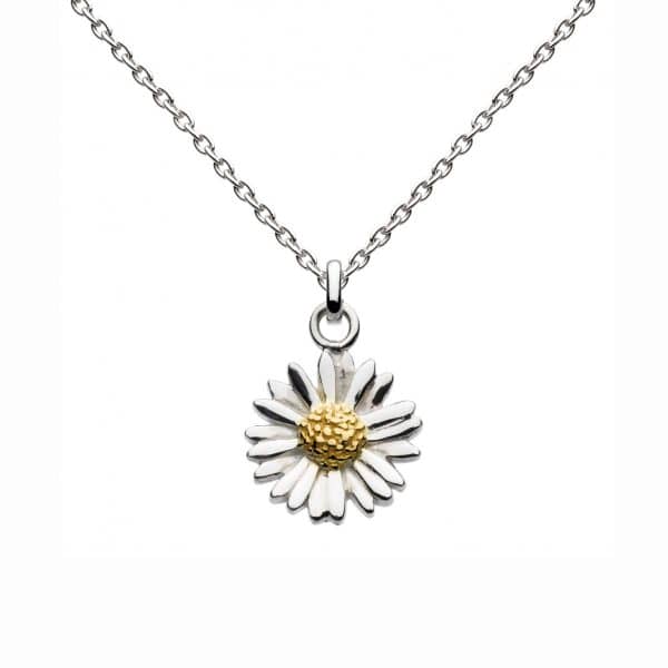 Sterling silver and gold plated daisy pendant