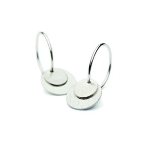Sterling silver coin hoop earrings by pernille corydon