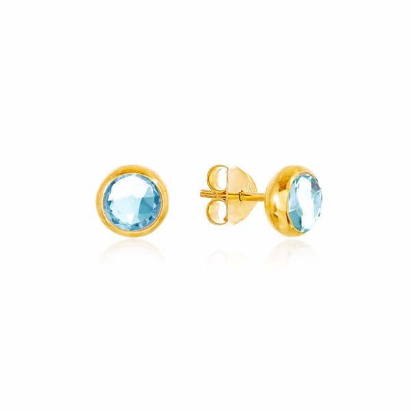 Luceir March Birthstone Stud Earrings - Blue Topaz - Silverado ...