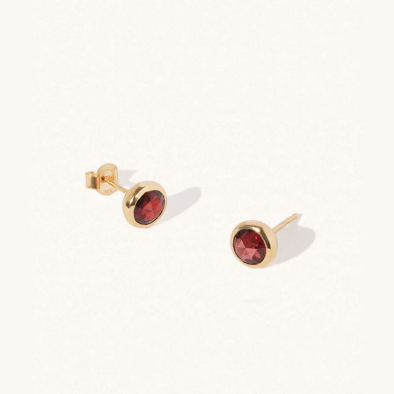 January Birthstone Stud Earrings - Luceir - Silverado Jewellery