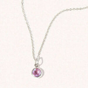 Silver Amethyst Birthstone Necklace - February - Silverado Jewellery