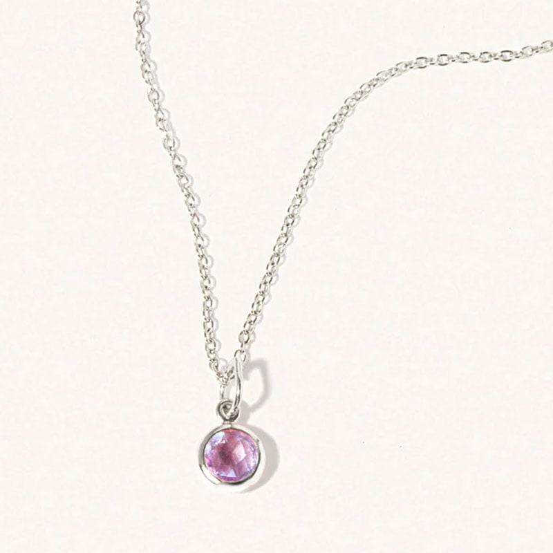 Silver Amethyst Birthstone Necklace - February - Silverado Jewellery