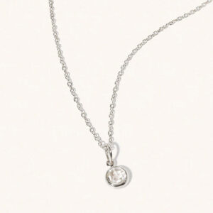 Silver Crystal Birthstone Necklace - April - Silverado Jewellery