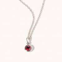 Silver Garnet Birthstone Necklace - January - Silverado Jewellery