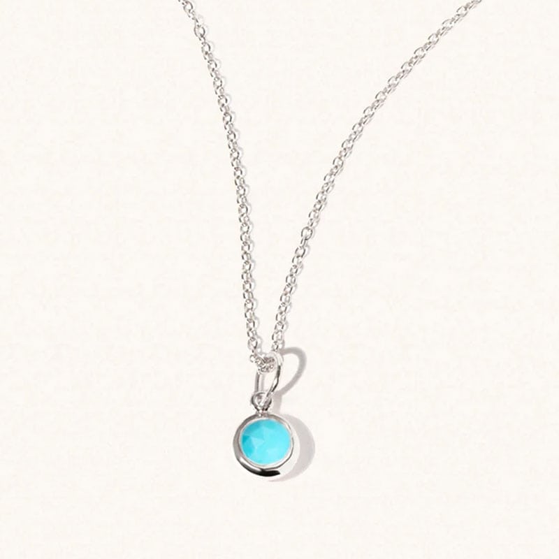 Silver Turquoise Birthstone Necklace - December - Silverado Jewellery