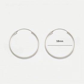 18mm silver sleeper hoop earring