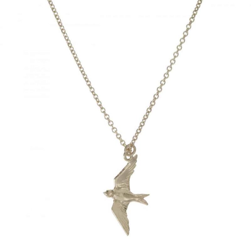 Silver Flying Swallow Necklace - Alex Monroe -Silverado Jewellery