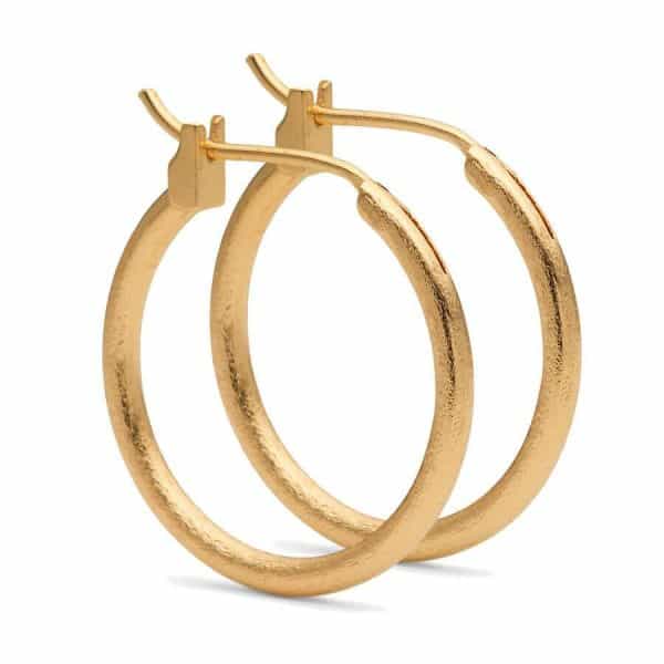 Pure By Nat medium gold hoop earrings