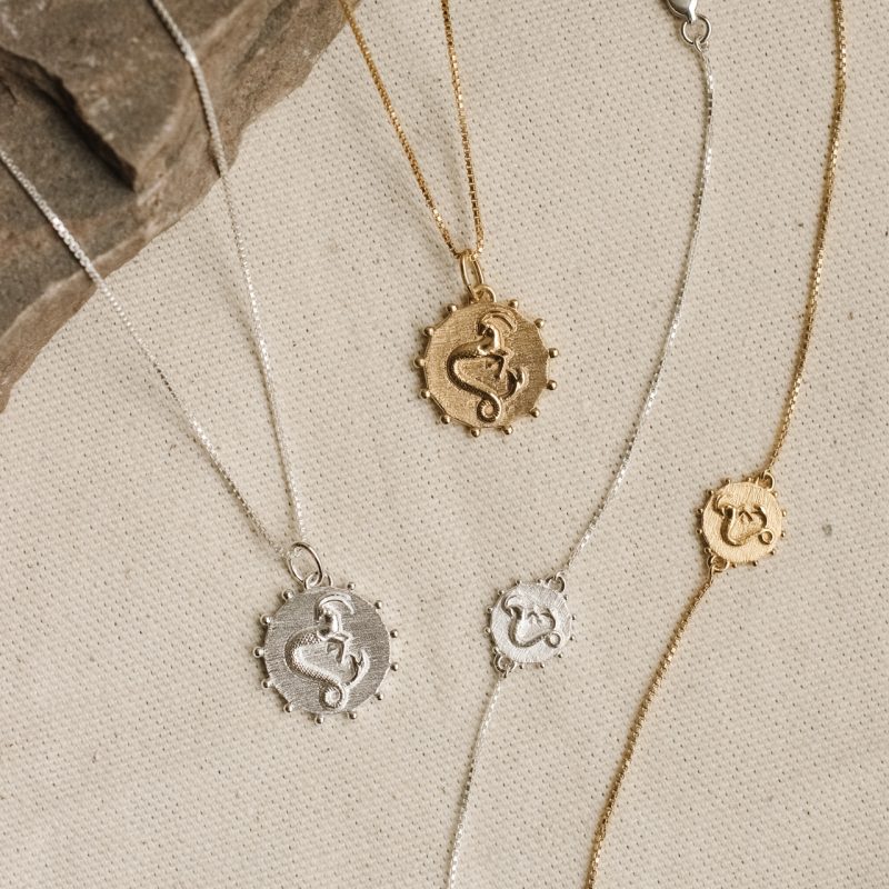 Capricorn zodiac necklace and bracelet - rachel jackson - silverado jewellery