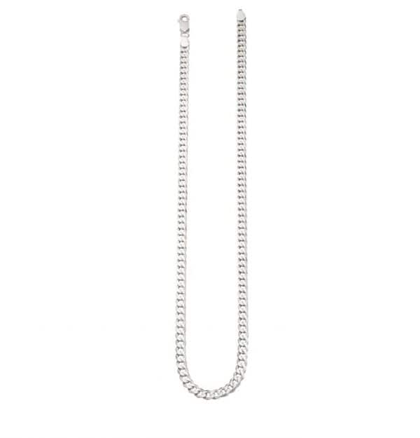 Sterling silver curb chain necklace.