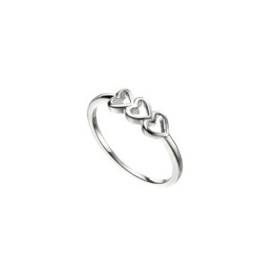 Silver Triple Heart Stacking Ring - Silverado Jewellery