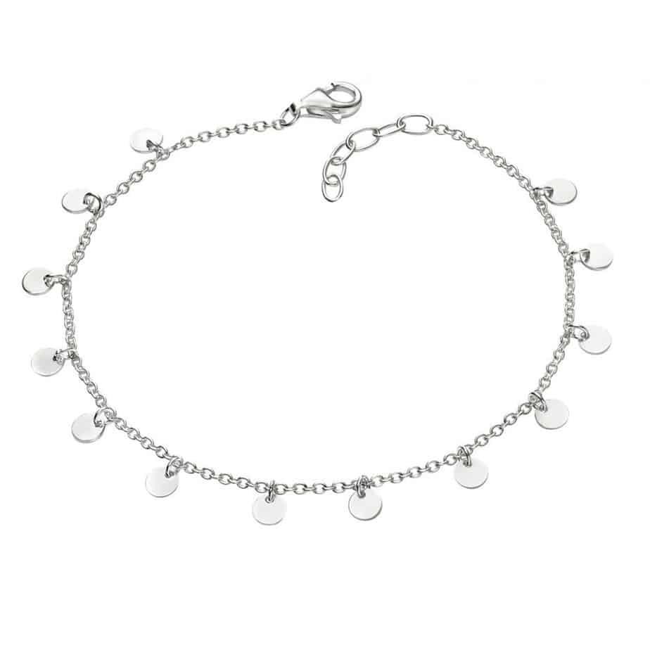Silver Disc Drop Bracelet - Silverado Jewellery