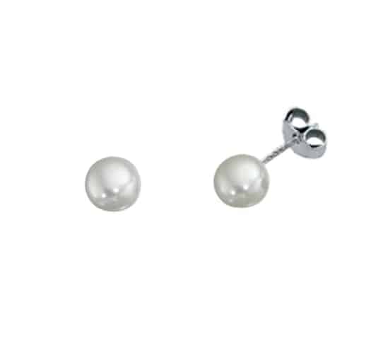 Small freshwater pearl stud earrings with a sterling silver post