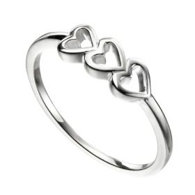 Sterling silver triple heart ring