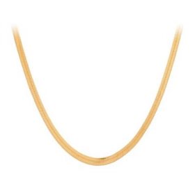 18 carat gold plated sterling silver flat snake chain necklace, by Pernille Corydon.