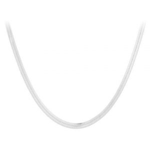 Flat sterling silver snake chain necklace, by Pernille Corydon.