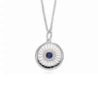 Blue Crystal Disc Necklace - Silverado Jewellery